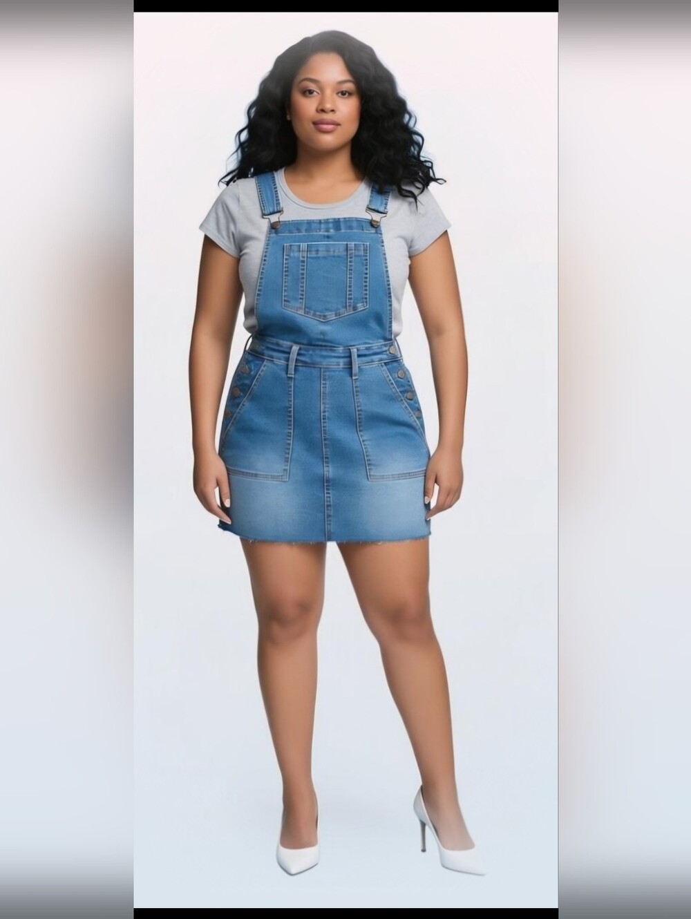 Judy Blue High Waisted Denim Raw Hem Overall Mini Dress Size 1XL NWT
